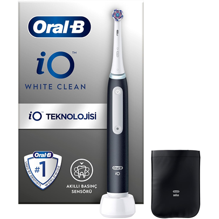 Oral-B Electric Toothbrush | iO White Clean | Rechargeable | For adults | Number of brush heads included 1 | Number of teeth brushing modes 2 | Black/White