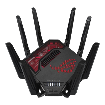 Asus | WiFi 7 Tri-band Gaming Router | ROG Rapture GT-BE19000 | 802.11ax | 10/100/1000 Mbit/s | Ethernet LAN (RJ-45) ports 1 | Mesh Support Yes | MU-MiMO Yes | 4G/5G | Antenna type External