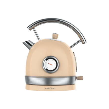 Cecotec Kettle | ThermoSense 420 Vintage | 2200 W | Electric | 1.8 L | Stainless steel | 360° rotational base | Light Beige