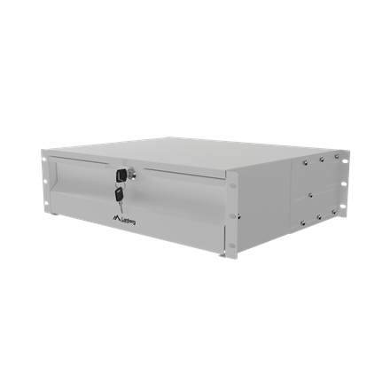 Lanberg AK-2003-S | 19" Drawer 3U, max load capacity up to 90 kg, 4 point assembly | 48.26 x 36 x 13.2 cm | Grey
