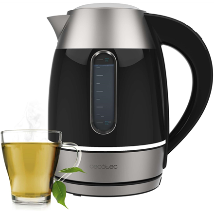 Cecotec Kettle | Thermosense 400 VisionLight | Electric | 2200 W | 1.7 L | Stainless steel | 360° rotational base | Black/Stainless steel
