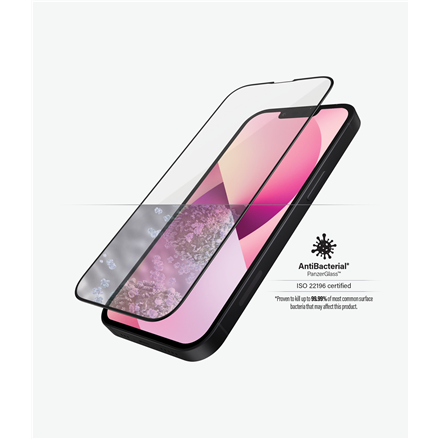 PanzerGlass | Clear Screen Protector | Apple | iPhone 13 Mini | Tempered glass | Black | Antibacterial glass; Resistant to scratches and bacteria; Shock absorbing; Easy to install