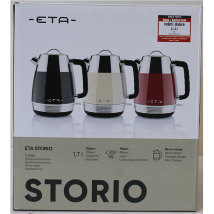 SALE OUT. ETA ETA918690040 Storio Kettle, Power 2150 W, Capacity 1.7 L, Stainless steel, Beige | SALE OUT. ETA | Storio Kettle | ETA918690040 | Standard | 2150 W | 1.7 L | Stainless steel | 360° rotational base | Beig...
