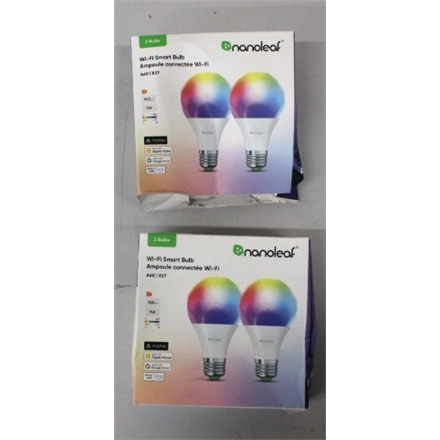 SALE OUT. Nanoleaf Essentials Smart A60 Bulb E27 Matter WiFi 9W 900Lm RGBCW 2700-6500K, 2pcs pack | Nanoleaf Essentials Smart A60 Bulb Matter WiFi 900Lm 2700-6500K, 2pcs pack | E27 | 9 W | RGBCW | DAMAGED PACKAGING