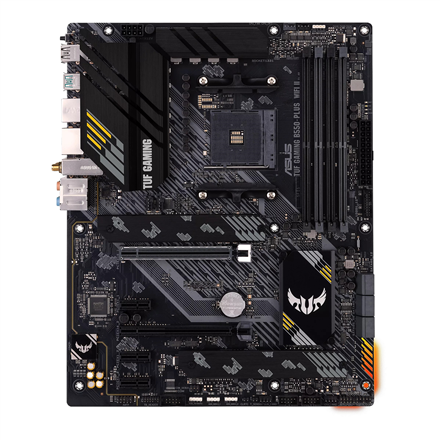 Asus | TUF GAMING B550-PLUS WIFI II | Processor family AMD | Processor socket AM4 | DDR4 DIMM | Memory slots 4 | Supported hard disk drive interfaces SATA, M.2 | Number of SATA connectors 6 | Chipset AMD B550 | 30.5cm...