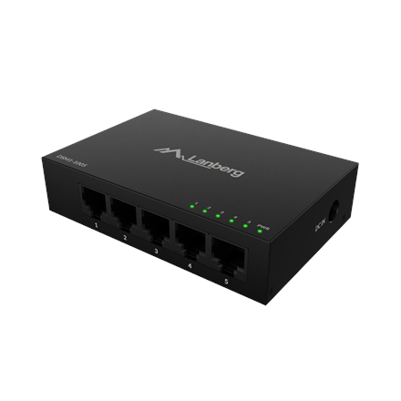 Lanberg | Switch 5x1GB/s Unmanagment Gigabit Ethernet Desktop 12V metal case | DSM1-1005 | Unmanaged | Desktop