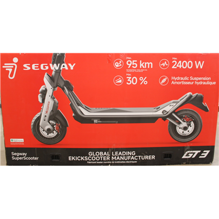SALE OUT. Ninebot by Segway Superscooter GT3 E | Segway Superscooter GT3 E | Electric Scooter | Max 2400 W | Up to 25 km/h | 11 " | 24 month(s) | Black and Grey | DAMAGED PACKAGING, PAINT AND BODY, MISSING INNER PACKA...