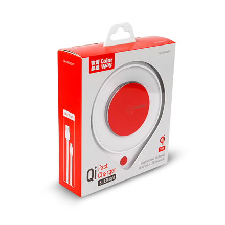 ColorWay | Wireless Charger | Qi Fast Charger & LED bedside lamp | 1xUSB