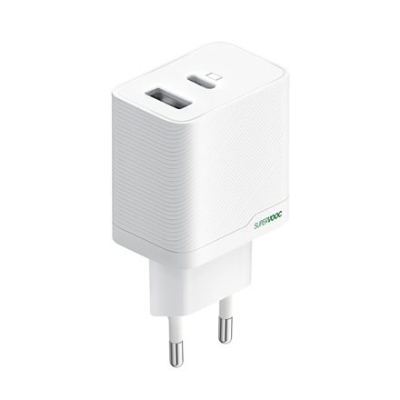 OPPO SUPERVOOC 45W Dual-Port Charger (White), OSAB4CB4AE