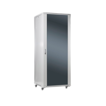 SOMI Networks | 22U, 19″ Freestanding Cabinet | 22U-60/60NAC | Max Load 800kg; Removable and Lockable Side Panels; Glass Doors; Unassembled | Depth: 60 cm | Gray
