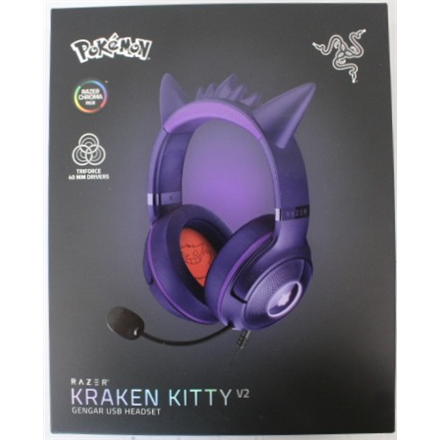 SALE OUT. Razer Kraken Kitty V2 Headset, Pokémon Gengar Ed. | SALE OUT. Razer | Headset | Kraken Kitty V2 | Yes | Wired | Over-ear | DEMO
