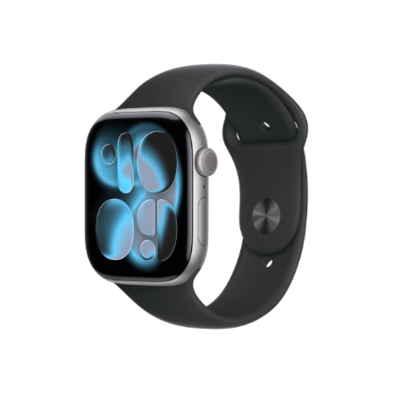 Apple Watch Series 11 GPS + Cellular 46mm Space Grey Aluminium Case with Black Sport Band - S/M | Apple