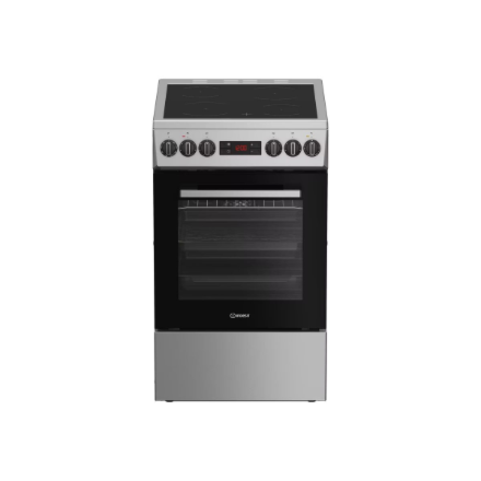 INDESIT Cooker | IS5V8CSX/P | Hob type Ceramic | Oven type Electric | Stainless Steel | Width 50 cm | Depth 60 cm | Grilling | Energy efficiency class A | 55 L