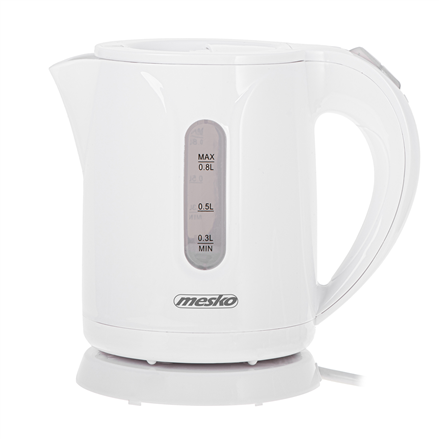 Mesko | Kettle | MS 1376 | Electric | 850 W | 0.8 L | Plastic | 360° rotational base | White