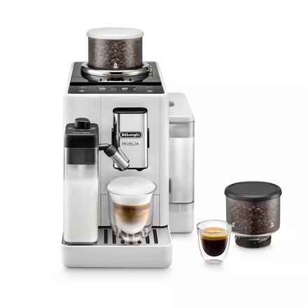 Delonghi | Coffee maker | Rivelia EXAM440.55.W | Pump pressure 19 bar | Built-in milk frother | Fully Automatic | 1450 W | Arctic White