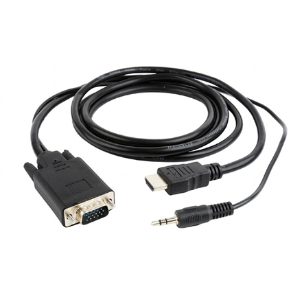 Cablexpert HDMI to VGA and Audio Adapter Cable, Single Port, 1.8m, Black | Cablexpert