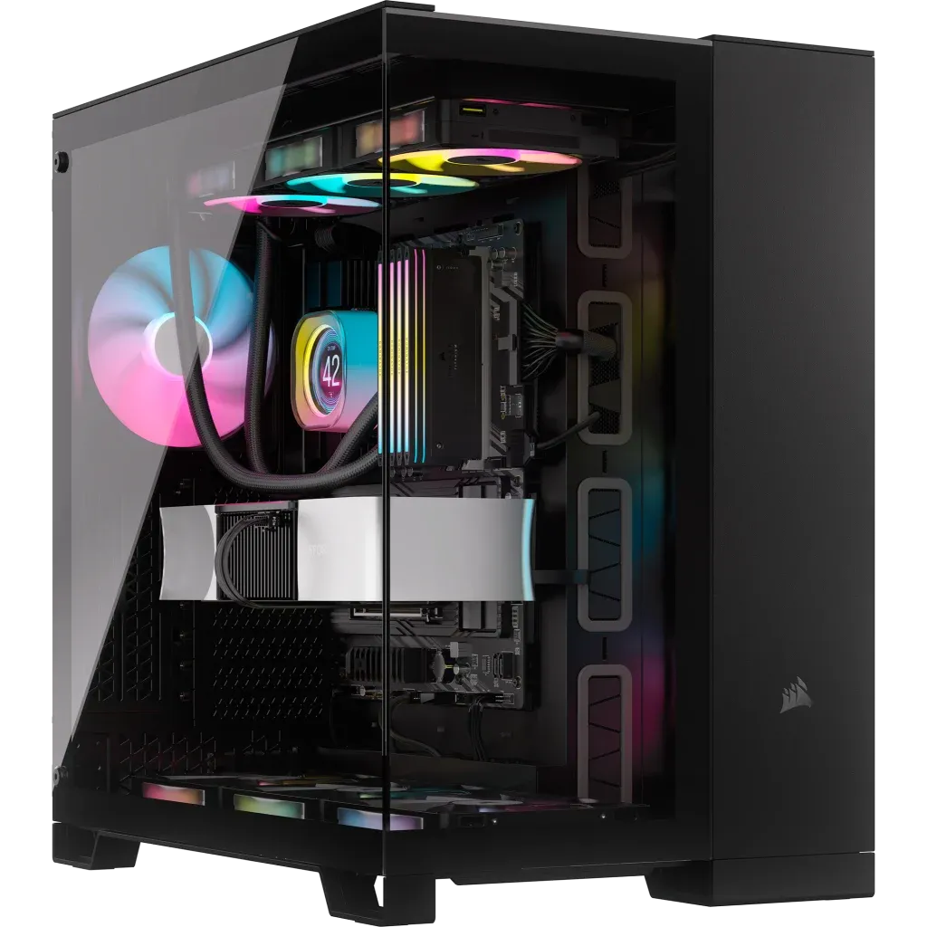 Corsair | Dual Chamber PC Case | 6500X | Mid-Tower | Black/Obsidian Aluminum