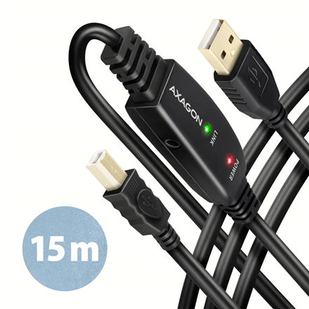 AXAGON | USB repeater cable, 15m | ADR-215B | USB Type A - USB Type B