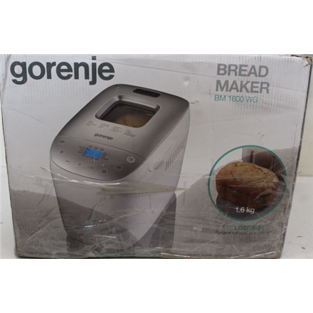 SALE OUT. Gorenje | Bread maker | BM1600WG | Power 850 W | Number of programs 16 | Display LCD | White/Silver | DAMAGED PACKAGING