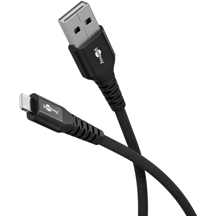 Goobay | Lightning USB-A Supersoft Textile Cable with Metal Plugs | 74504