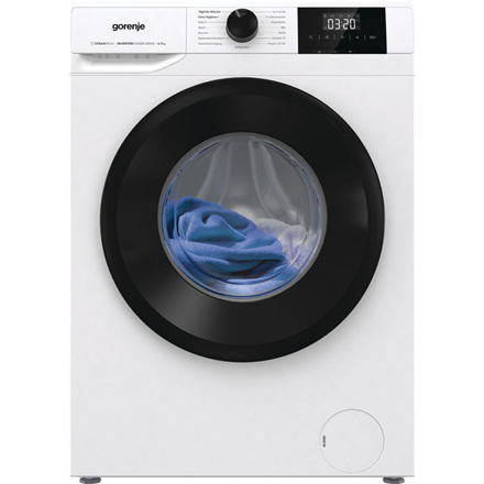 Gorenje | Washing machine | W3NGPI72SBS | Energy efficiency class B | Front loading | Washing capacity 7 kg | 1200 RPM | Depth 43.5 cm | Width 59.5 cm | Display | LCD | Steam function