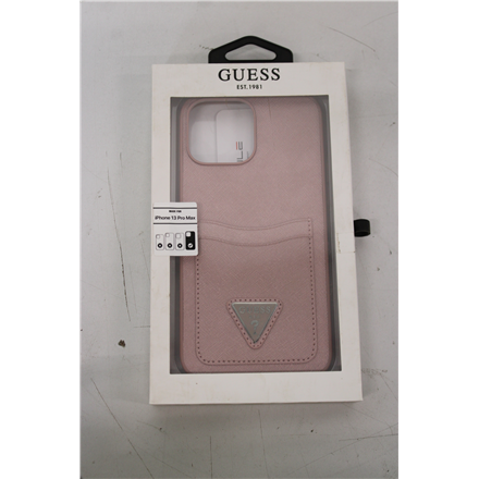 SALE OUT. Guess GUHCP13XPSATPP iPhone 13 Pro Max 6,7" różowy/pink hardcase SaffianoTriangle Logo Cardslot DIRTY PACKAGING | SALE OUT. SALE OUT. GUESS DIRTY PACKAGING