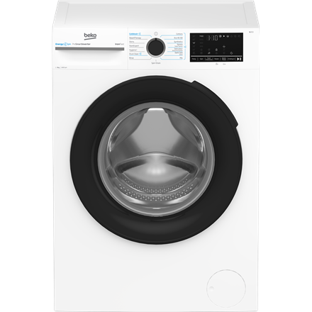 BEKO | Washing Machine | BM3WFSU49415WB | Energy efficiency class A | Front loading | Washing capacity 9 kg | 1400 RPM | Depth 55 cm | Width 60 cm | Display | Digital | Steam function | White