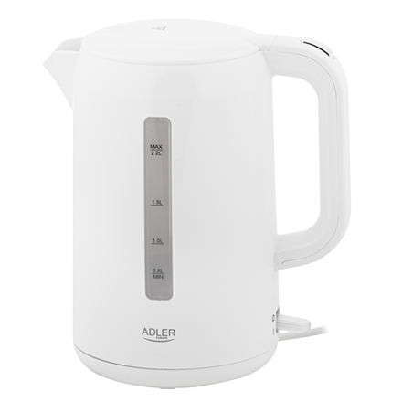 Adler | Kettle | AD 1386 | Electric | 1850 W | 2.2 L | Plastic | 360° rotational base | White