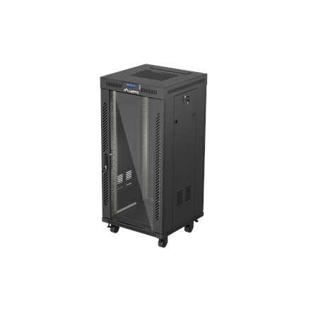 Lanberg Rack cabinet 19" free-standing 24U/600x600 (flat pack) with glass door LCD V2, black | Lanberg
