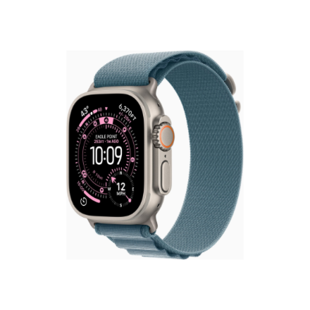Apple Watch Ultra 3 GPS + Cellular 49mm Natural Titanium Case with Light Blue Alpine Loop - Medium | Apple