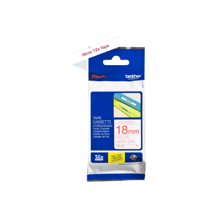 Brother | TZe-242 Laminated Tape | Red on White | TZ | 8 m | 1.8 cm