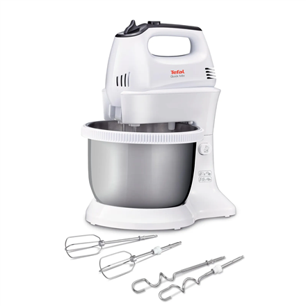 TEFAL HT312138 Quickmix | Hand Mixer | 300 W | Number of speeds 5 | Turbo mode | White/Stainless steel