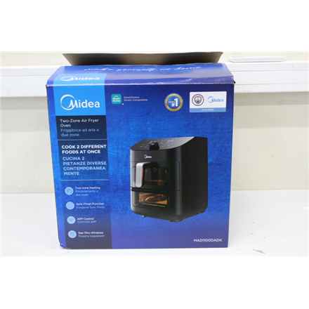 SALE OUT. Midea MAD1100DADK Air fryer digital,Two-zone cavity, 6.4L + 4.4L | SALE OUT. Midea Two Zone Airfryer | MAD1100DADK | Power 1850 W | Capacity 4.4/6.4 L | Rapid Air technology | Black | USED, DIRTY, SCRATCHED...