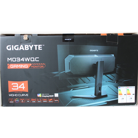 SALE OUT. GIGABYTE MONITOR 34" MO34WQC EK | SALE OUT. SALE OUT. MO34WQC EK1 | 34 " | OLED | WQHD | 175 Hz | 0.03 ms | 3440 x 1440 pixels | 250 cd/m² | HDMI ports quantity 2 | Warranty 36 month(s) | DAMAGED PACKAGING,...