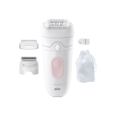 Braun Silk-épil 5 SE5-030 Epilator, Wet & Dry, White/Flamingo Pink | Braun