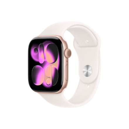 Apple Watch Series 11 GPS 46mm Rose Gold Aluminium Case with Light Blush Sport Band - S/M | Apple