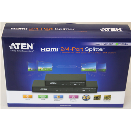 SALE OUT. Aten VS184A 4-Port 4K HDMI Splitter | SALE OUT. Aten | 4-Port 4K HDMI Splitter | VS184A | Warranty 24 month(s) | UNPACKED, WITHOUT POWER WIRE
