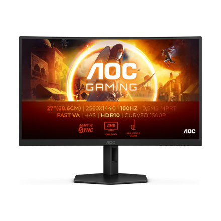 AOC | CQ27G4X | 27 " | VA | QHD | 16:9 | 180 Hz | 1 ms | 2560 x 1440 pixels | 300 cd/m² | HDMI ports quantity 2 | Warranty 36 month(s)