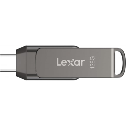 Lexar USB Flash Drive | JumpDrive Dual Drive D400 | 128 GB | USB Type-C/Type-A | Gray
