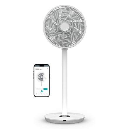 Duux Fan | Whisper Flex 2 | Stand Fan | 2-21.5 W | Diameter 34 cm | Number of speeds 30 | Oscillation | Remote control | White