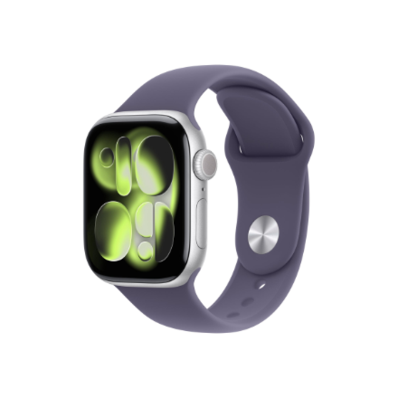 Apple Watch Series 11 GPS 42mm Silver Aluminium Case with Purple Fog Sport Band - S/M | Apple