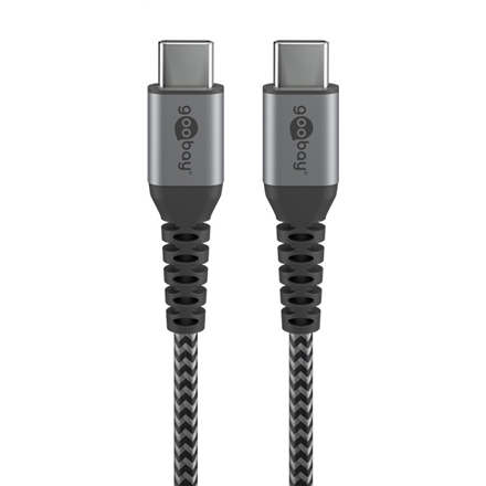 Goobay | USB-C to USB-C Textile Cable with Metal Plugs | 49302 | USB-C to USB-C USB-C male | USB-C male
