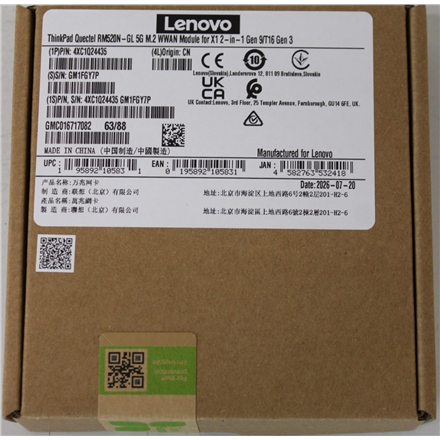 SALE OUT. Lenovo ThinkPad Quectel RM520N-GL 5G M.2 WWAN Module for X1 2-in-1 Gen 9/T16 Gen 3 | Lenovo Quectel RM520N-GL 5G M.2 WWAN Module for X1 2-in-1 Gen 9/T16 Gen 3 | 4XC1Q24435 | | SALE OUT. Lenovo | Quectel RM52...