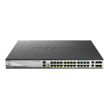 D-LINK DMS-3130-30PS/E 30-Port Layer 3 Stackable Multi-Gigabit Managed PoE Switch | D-Link