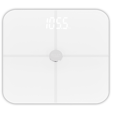 Adler | Smart Bathroom Scale | AD 8187 | Maximum weight (capacity) 180 kg | Accuracy 100 g | Body Mass Index (BMI) measuring | White