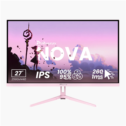 Arozzi Nova | 27 " | IPS | QHD | 16:9 | 260 Hz | 1 ms | 2560 x 1440 pixels | 350 cd/m² | HDMI ports quantity 2 | Pink