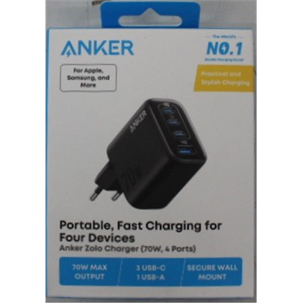 SALE OUT. Anker Zolo Charger 70W, 4-port, Black | Anker Charger | Zolo | DEMO | Black