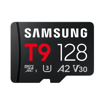 Samsung T9 | MicroSD Card | 128 GB | microSDXC | Flash memory class U3, V30, A2