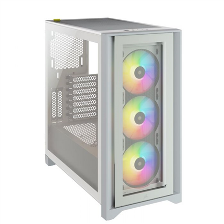 Corsair | Tempered Glass Mid-Tower ATX Case | iCUE 4000X RGB | Side window | Mid-Tower | ATX | White