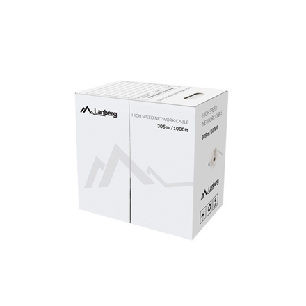 Lanberg | LAN Cable Cat.6 UTP, Solid CU Fluke Passed | LCU6-12CU-0305-S | 305 m | Grey